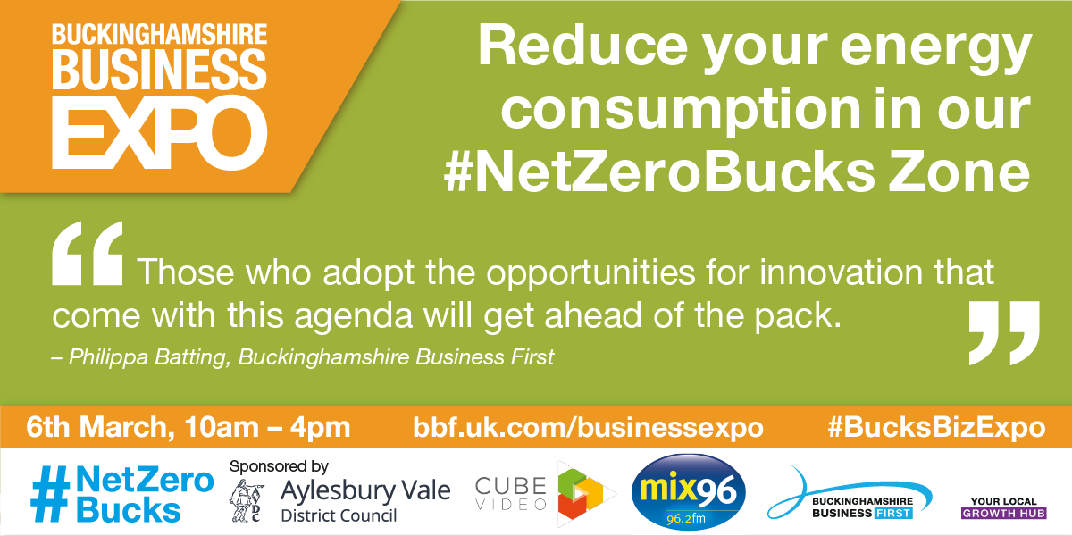 bbfuk's tweet photo. Apart from the huge #networking opportunity the #BucksBizExpo offers, you will also get the chance to learn how your business can make a bigger impact in the #NetZeroBucks zone, sponsored by @aylesburyvale. Book free tickets: https://t.co/UBnvT7DKJj #BucksBizFest #BucksBusiness https://t.co/zSpej0Jfzv