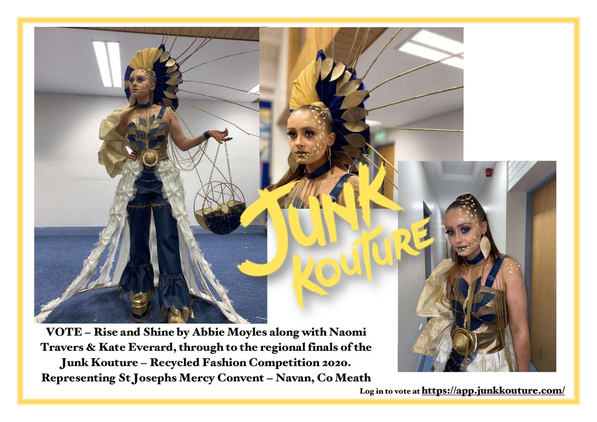 JMFoods (@jmfoodservices) on Twitter photo #junkkouture <a href="/junkkouture/">Junk Kouture</a> <a href="/Mercy_Navan/">St Joseph's Mercy Navan</a>
Thank you to all who voted so far and for your support! Today is Super Friday, please place your final votes for #rise_and_shineeeeee we really would appreciate it!
app.junkkouture.com/customer/vote/… #junkkouture <a href="/junkkouture/">Junk Kouture</a> <a href="/Mercy_Navan/">St Joseph's Mercy Navan</a>
Thank you to all who voted so far and for your support! Today is Super Friday, please place your final votes for #rise_and_shineeeeee we really would appreciate it!
app.junkkouture.com/customer/vote/…