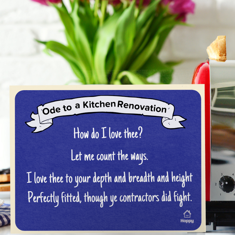 HoppyHome's tweet photo. 'Ode to a Kitchen Renovation'
A timeless tale of dreams, schemes and the quest to find the perfect fit. 
#HoppyValentinesDay
#HomeIsWhereTheHeartIs https://t.co/MPhFC8D295