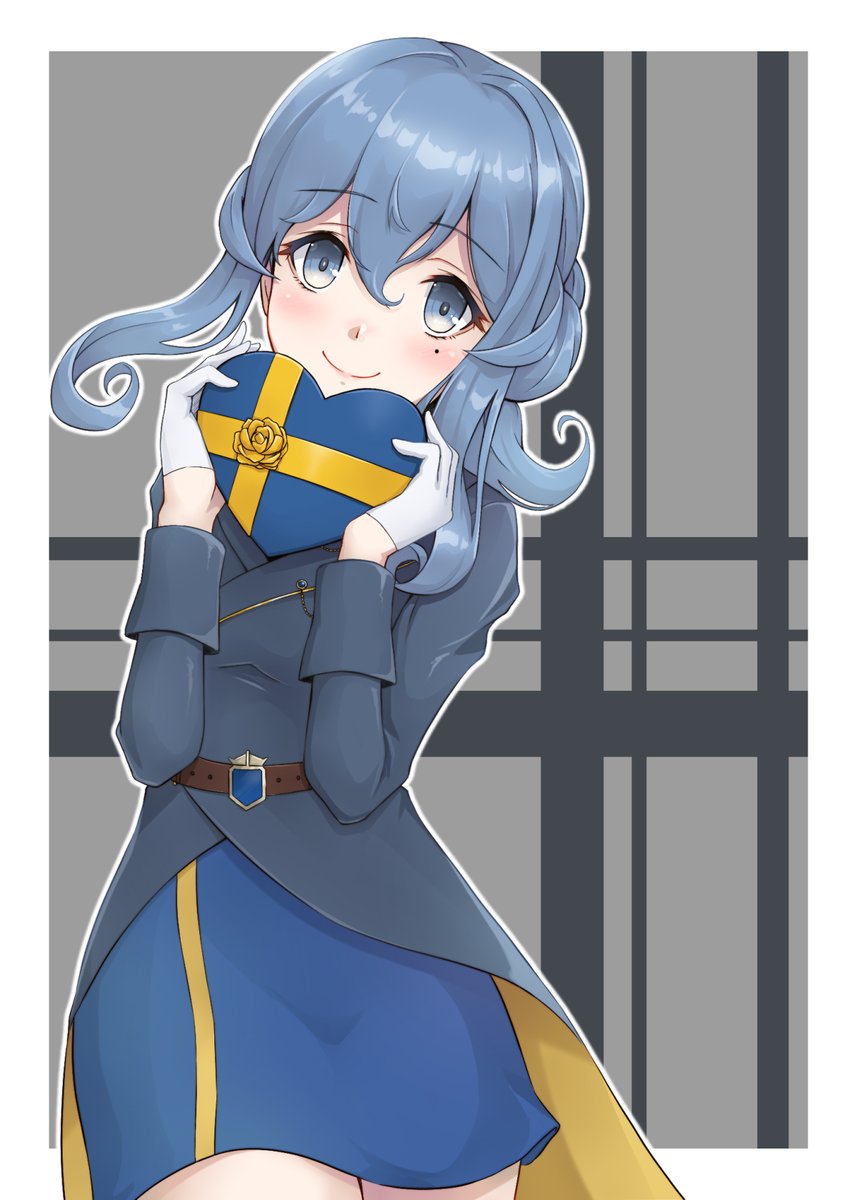 gotland (kancolle) 1girl solo mole under eye blue hair mole gloves half gloves  illustration images