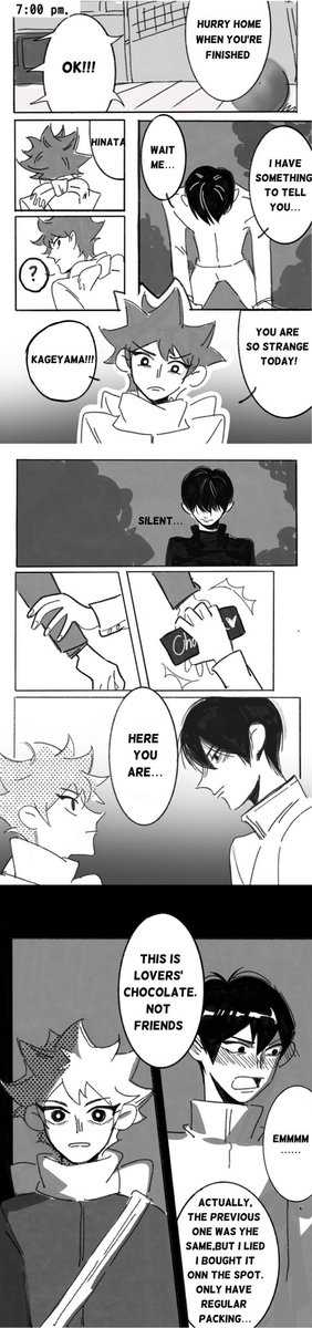 #ハイキュー #kagehina #Haikyuu 
Happy valentine's day????
画了个影日小漫画 