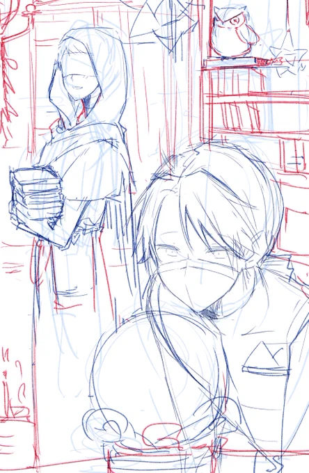 #皆さんラフと完成絵を見せてください
丁寧目なや～～つ 