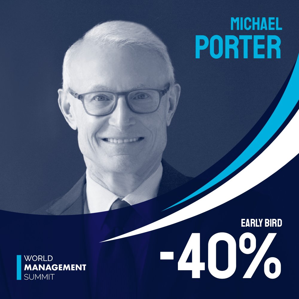 Michael Porter sarà in Italia, al World Management Summit 2020: scopri il nuovo evento sul rapporto fra competitività e sostenibilità. Acquista ora il tuo biglietto per il World Management Summit, in offerta Early Bird con il 40% di sconto! Cosa aspetti?👉 bit.ly/2HpN9Dj
