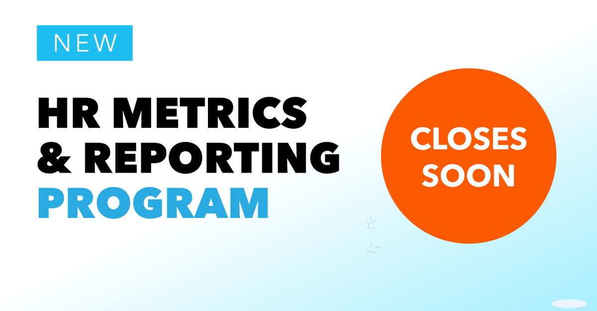 AIHR_Academy's tweet photo. [Last Chance]💥 Registration for our HR Metrics and Reporting Program Closes Tonight! https://t.co/MRVa6a62j6 #HRMetrics #HRreports #Peopleanalytics https://t.co/WUzbwqxuQF