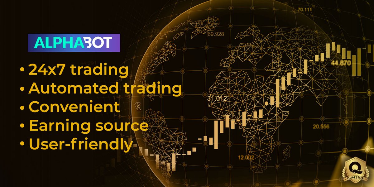 Make investing easier and let the professionals take care of your trading. Get the most out of your trades with AlphaBot.
alphatradingbot.com
#AlphaBot #Quaestor #QuaestorCoin #Trading #CryptoCurrency #QuaestorSolutions