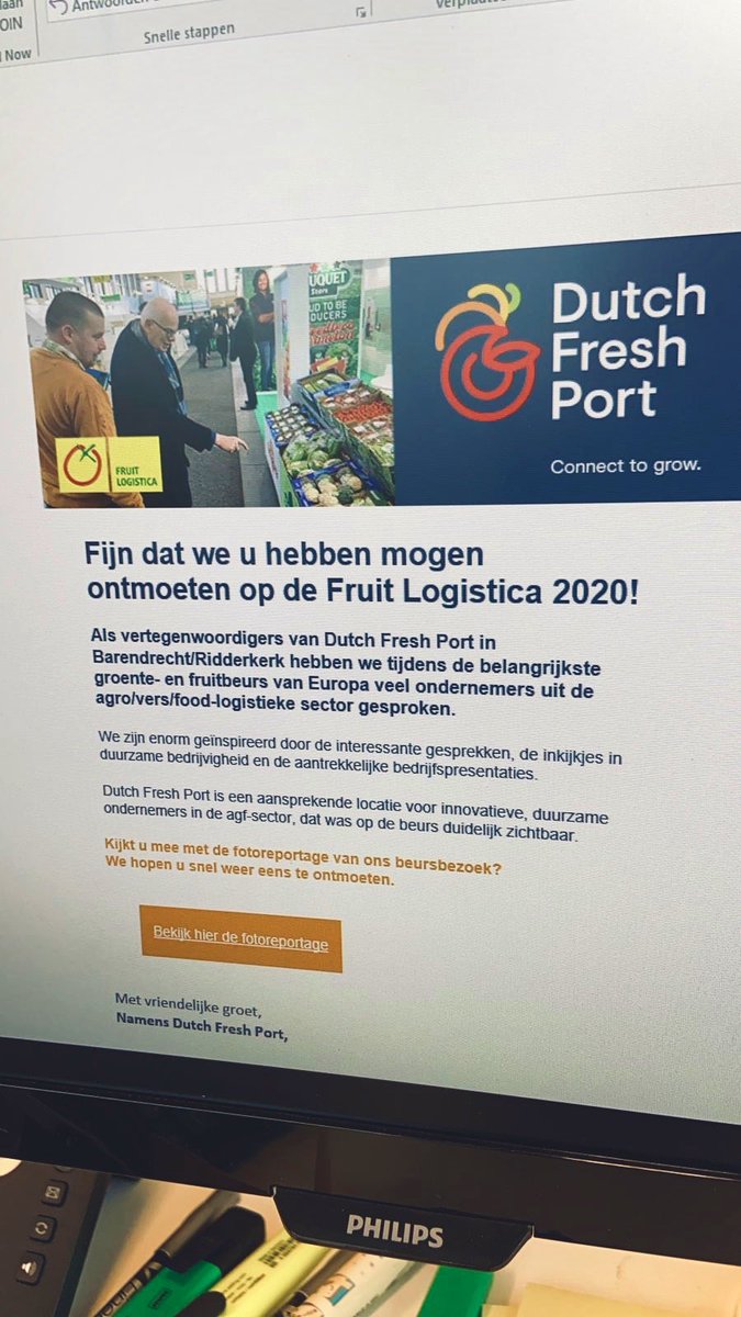 Er is weer wat moois in de maak #DutchFreshPort #netwerken #zichtbaarheid