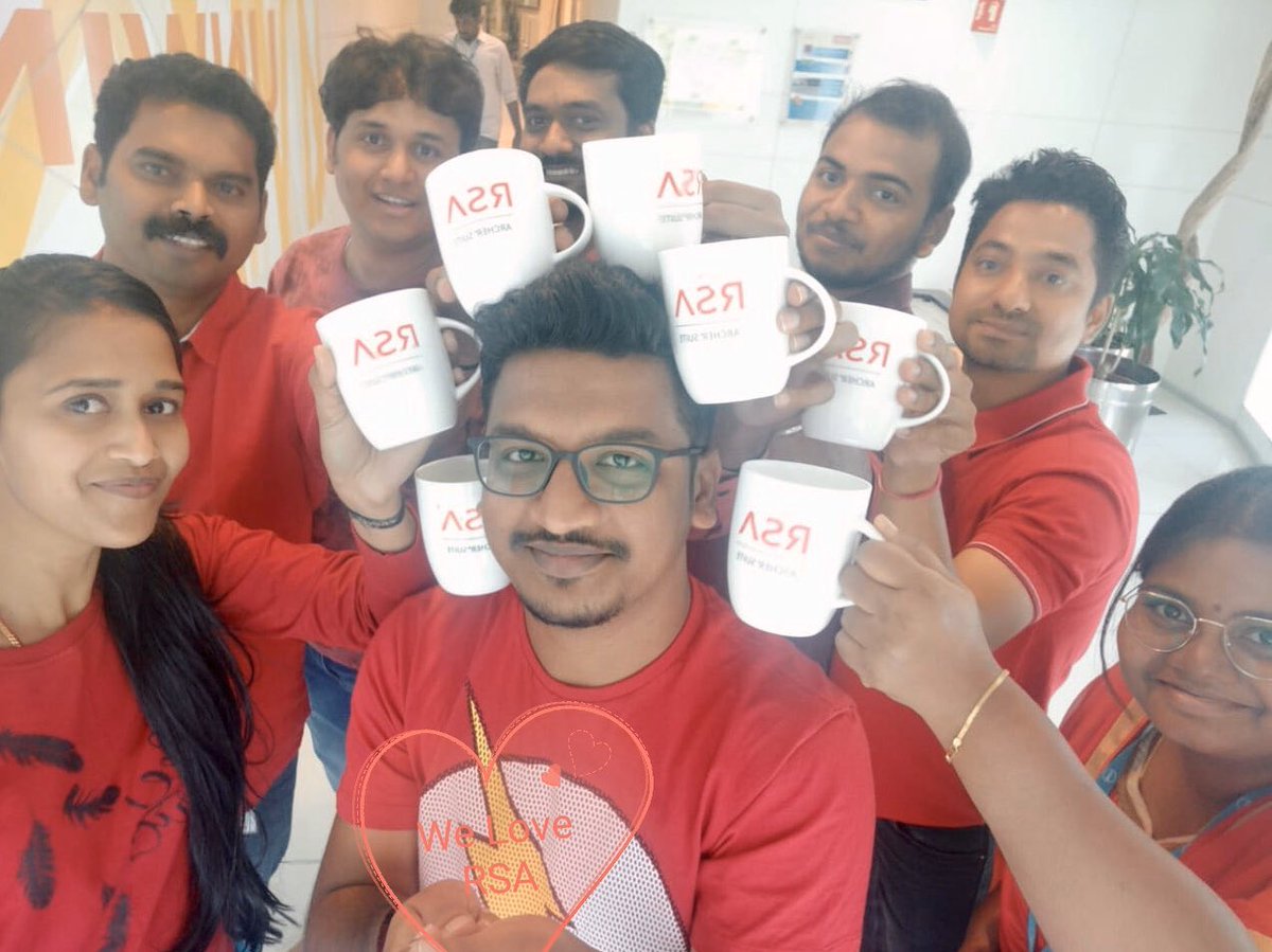 may_ag79's tweet photo. We love working hard, love being part of a team and love working towards a common goal. Team RSA in Bangalore celebrating the spirit of love for the team and the color of RED on Valentine’s day. #RSA #rsaproud @rohit_ghai @JimDucharme39 @Zulfikar_Ramzan @davidawalter https://t.co/no9kC0h0CO