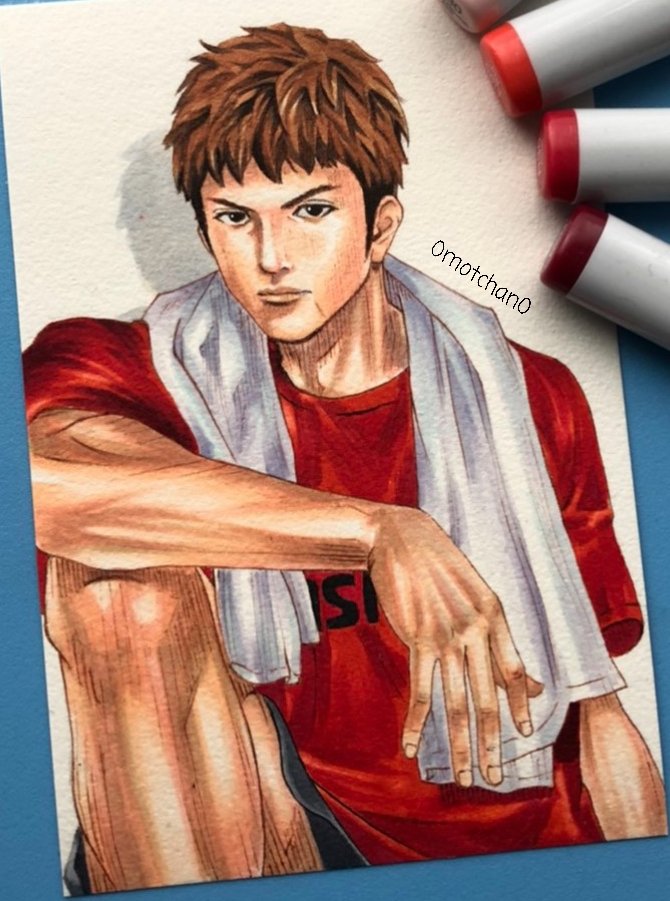 もっちゃん Slam Dunk ミッチー完成 インスタの方には明日か明後日もう一枚のスラダンイラストと一緒にポストする スラムダンク 三井寿 コピック アナログイラスト 模写