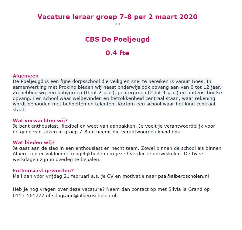 Kom jij ons team versterken? Welkom!