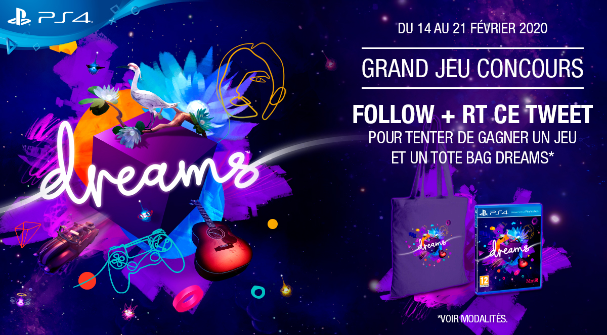 Leclerc_JV's tweet photo. #Jeu #Concours
A l'occasion de la #SaintValentin, RT + follow pour tenter de remporter votre jeu #DreamsPS4 et votre tote-bag pour construire l'univers de vos rêves !

Craquez vite ▶️ https://t.co/LeSGpElRzh
Règlement ▶️ https://t.co/wYjNQJeN6i https://t.co/O3CLiM3txA