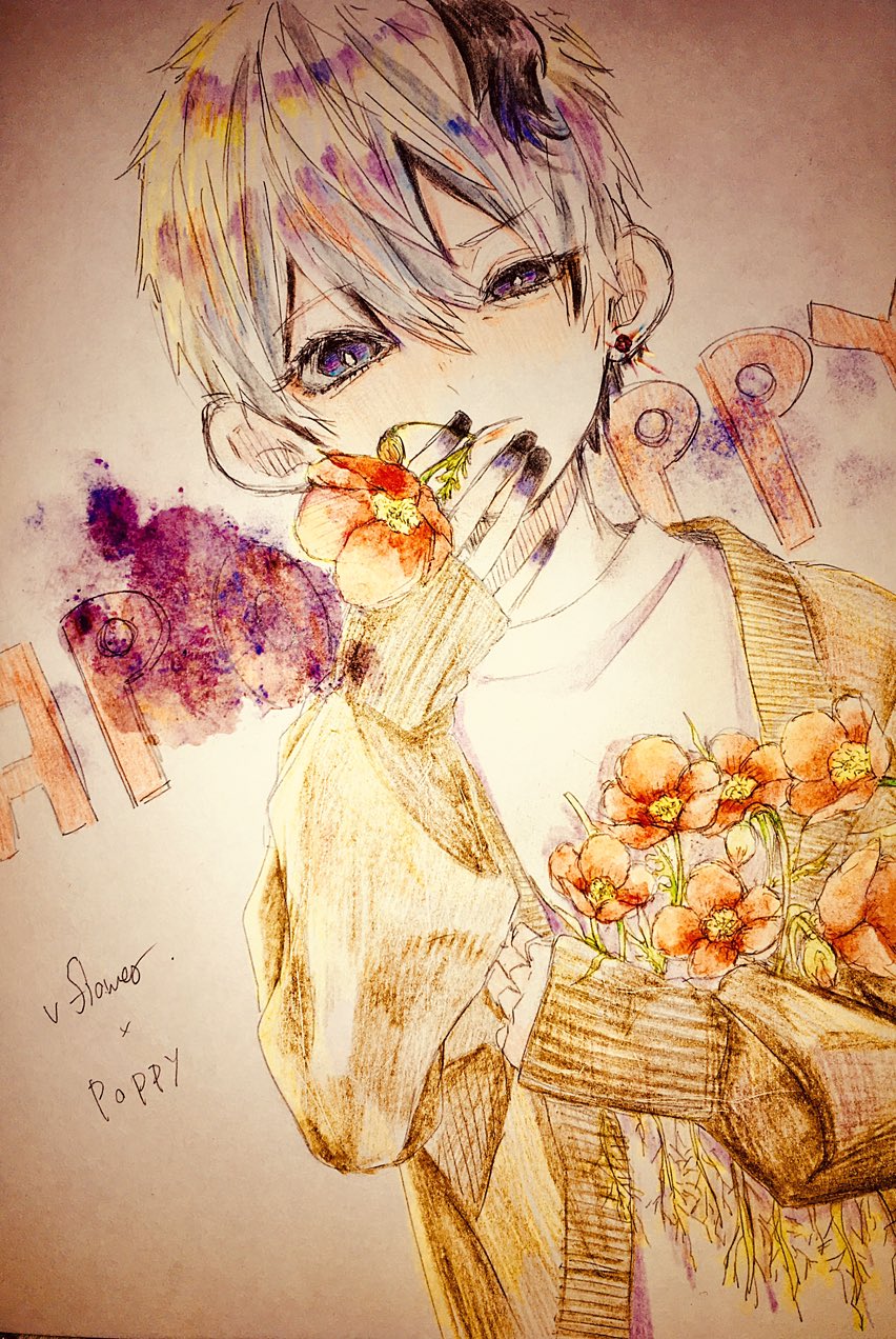 くじらぐも むかーしの過去絵 Vflower Vocaloid ニット イラスト ポピー くじらぐも むかーしの過去絵 Vflower Vocaloid ニット イラスト ポピー