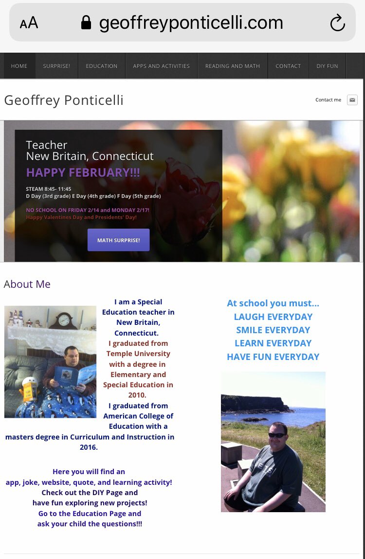 MrPcsdnb's tweet image. Check it out! geoffreyponticelli.com Anyone can make a website on weebly. Very easy to do! #teacher #NBUshift #everydaycounts