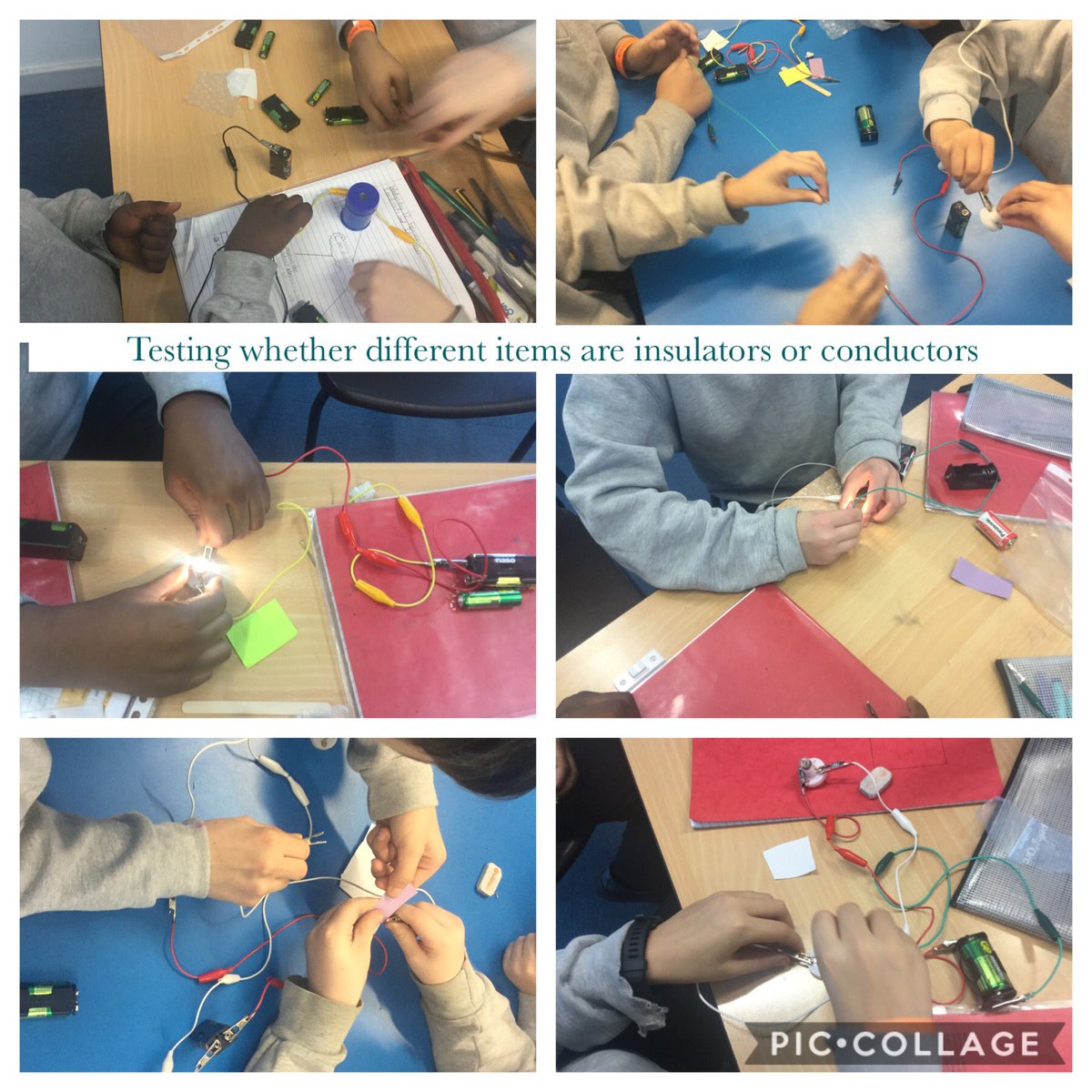 BriarHillSch's tweet photo. #Tolkienclass are scientists today, exploring electricity, identifying insulators and creating conductors https://t.co/F0EEcuNYDi