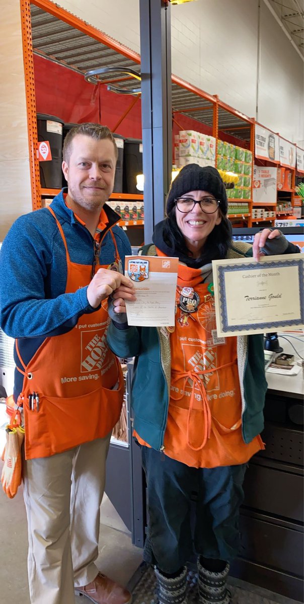 HUGE shoutout to Pro Cashier Terrianne for being December 2019 Cashier of the Month! Her 6th month in a row! #killingit @XKerrigan <a href="/AdamSee107792/">Adam See</a> <a href="/michael_chirco/">Michael Chirco</a> <a href="/LakeThd/">Lake Orion THD</a> <a href="/LakeOrionTHD/">Lake Orion THD</a> 📸: <a href="/MsKGoober33/">Kristina</a>
