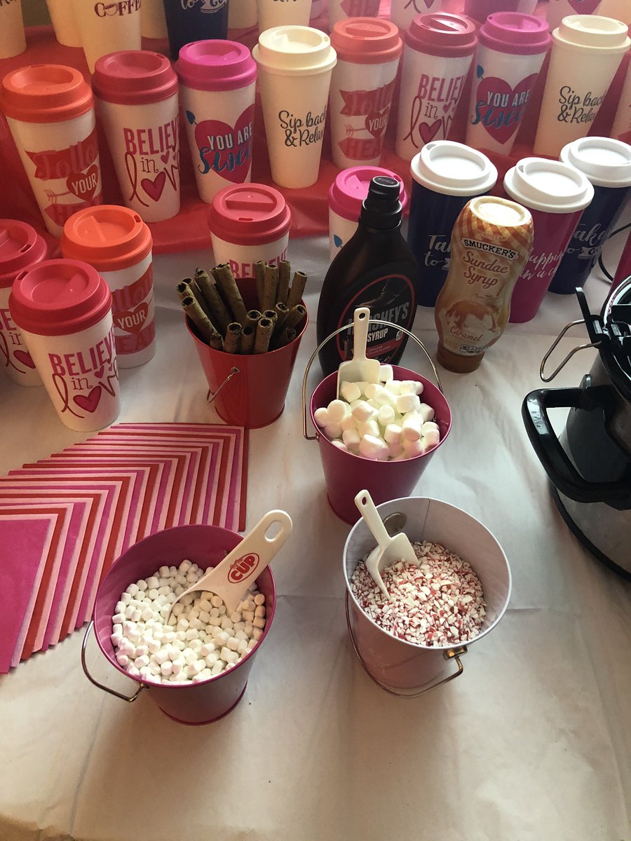 Celebrating Valentine’s Day with a Hot Chocolate bar for our awesome staff! 🍫 💕