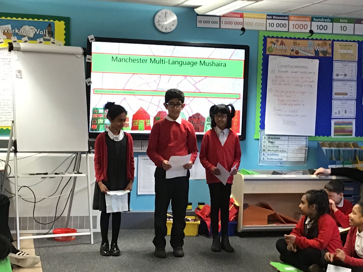 KingswayCT's tweet image. Cringle Brook Year 5 and 6 enjoyed sharing our poems today in Italian, Arabic, Spanish, Urdu, Mandarin, French and English! #MCRMushaira20 #PoetryWithPurpose.