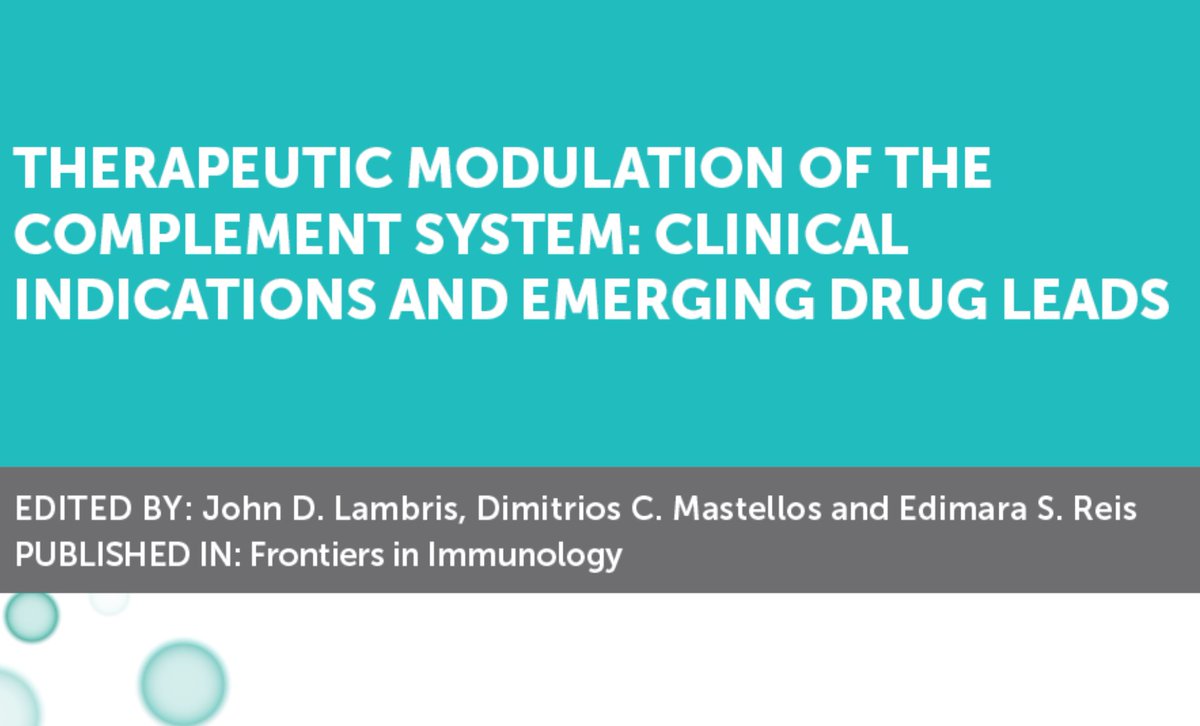 FrontImmunol's tweet photo. Mastellos @dmastellos , Reis & Lambris edited a timely collection of #review articles authored by leading academic and clinical experts in #complement pathobiology and clinical translation.
Download the eBook for free: https://t.co/iXNaTOgIjJ
#immunology https://t.co/ArKJ4gXjXt