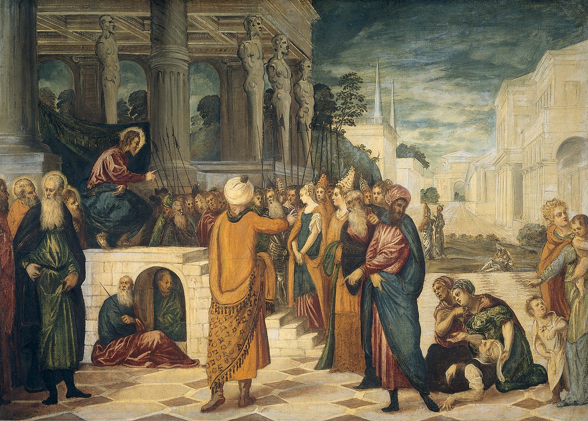 tintorettoart's tweet photo. Christ and the Adulteress, 1594 #tintoretto #mannerism https://t.co/7XaglEGtOD