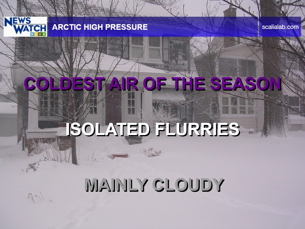 NewsWatch_WOUB's tweet photo. It’s going to be a cold Friday— make sure you bundle up! ❄️

Today’s #DailyWeatherForecast is bringing some of the coldest air of the season with isolated snow flurries. #ohwx #wvwx #kywx https://t.co/6Qc7sNn2ux