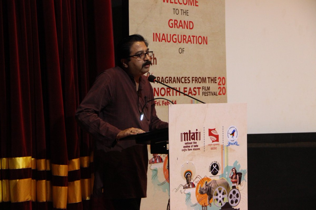 NFAIOfficial's tweet photo. The 5th #NorthEastFilmFestival has commenced on a colourful note at NFAI!
Ms. Lin Laishram, Actor- Model and Ms. Rajni Basumatary, Actor-Filmmaker were present as chief guests along with Dr S. B. Majumdar, Founder Symbiosis University.
#NEFF #NEFF2020
@linlaish @rajnibasumatary https://t.co/4cqeGriFVc