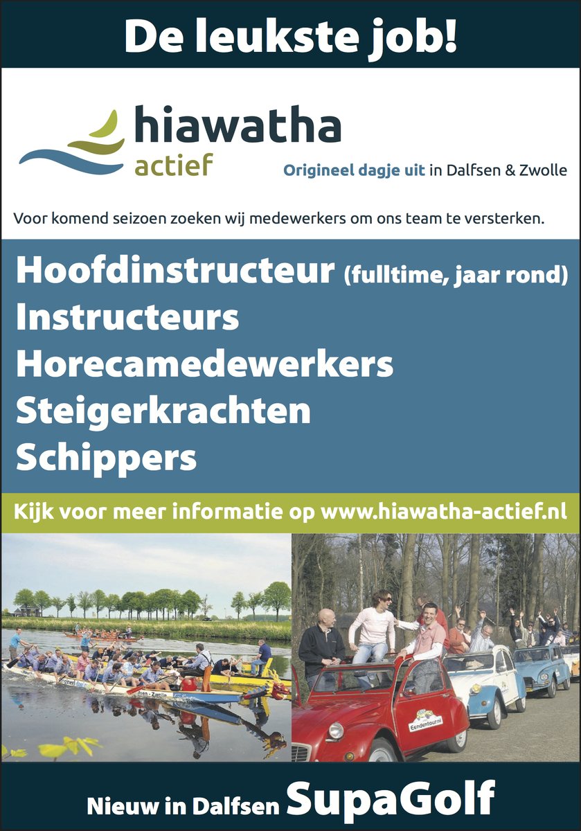 Wie wil er leuk werk en komt ons gezellige team versterken?