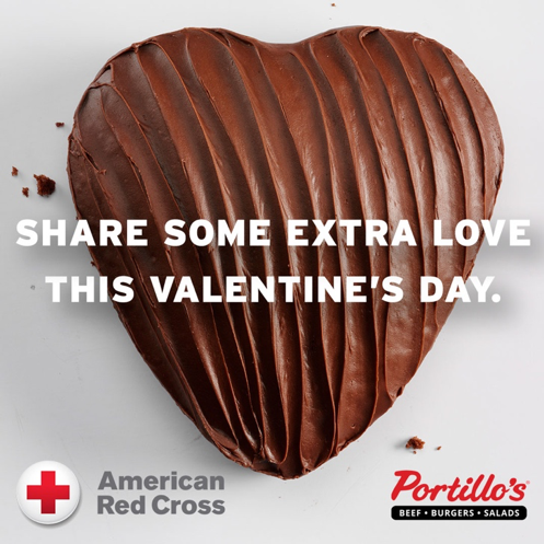 indianaRedCross's tweet photo. Every 2 seconds someone needs blood. Join Portillo’s in supporting the #RedCross with the purchase a heart-shaped chocolate cake. Call 1-866-YUM-BEEF to pre-order & pick up between Feb. 7 and 16! Portillo’s is donating all proceeds up to $25,000 to the Red Cross. #CakeForACause https://t.co/o0BBn6qKmf