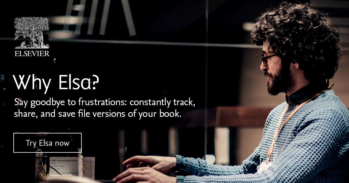 ElsevierConnect's tweet photo. For all Elsevier authors: constantly track, share, &amp; save file versions of your book with Elsa. https://t.co/wghtnjsjcT #ElsafromElsevier #DiscoverElsa https://t.co/n8AN1DRz9R