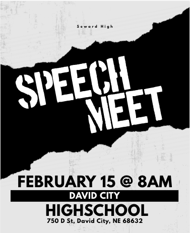 SewardBlueJays's tweet photo. Speech Meet at 8 AM on February 15th, this Saturday. Come and cheer the Speech Team at David City High School. Don't miss it!
#sewardjays #speechteam #speechmeet https://t.co/G539pF88IR