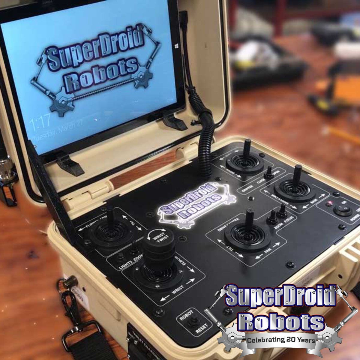 SDRobots's tweet image. #SuperDroidRobots Operator Control Units are designed for range and durability. With a touch screen display and long range digital radio system, the OCU is the ideal choice for your #tactical #robot! Find out more about our tactical systems here: sdrtactical.com