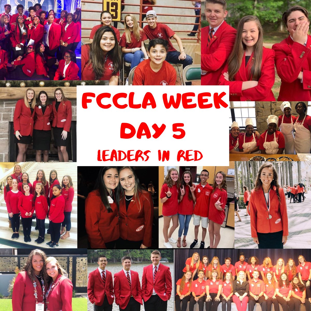 GeorgiaFCCLA's tweet photo. It’s day 5 of FCCLA week! Today, let’s showcase our FCCLA spirit by Rocking the Red! Red out, and decorate your day with red clothing, signs, food, decorations, or even your ROCK the Red bracelet! #FCCLARocksRed #FCCLAweek #ROCKtheRed #gafccla https://t.co/i9eHJSsLvT