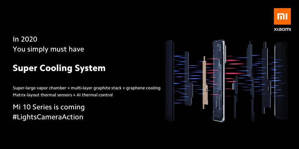 XiaomiUK's tweet photo. Over 200% larger than #Mi9Pro, and with up to 13 - 15℃ temperature reduction.
The #Mi10 comes with a Super Cooling System ❄️❄️❄️
So you can keep calm and release the full power of #Mi10.
#LightsCameraAction https://t.co/sZoLe2Izhw
