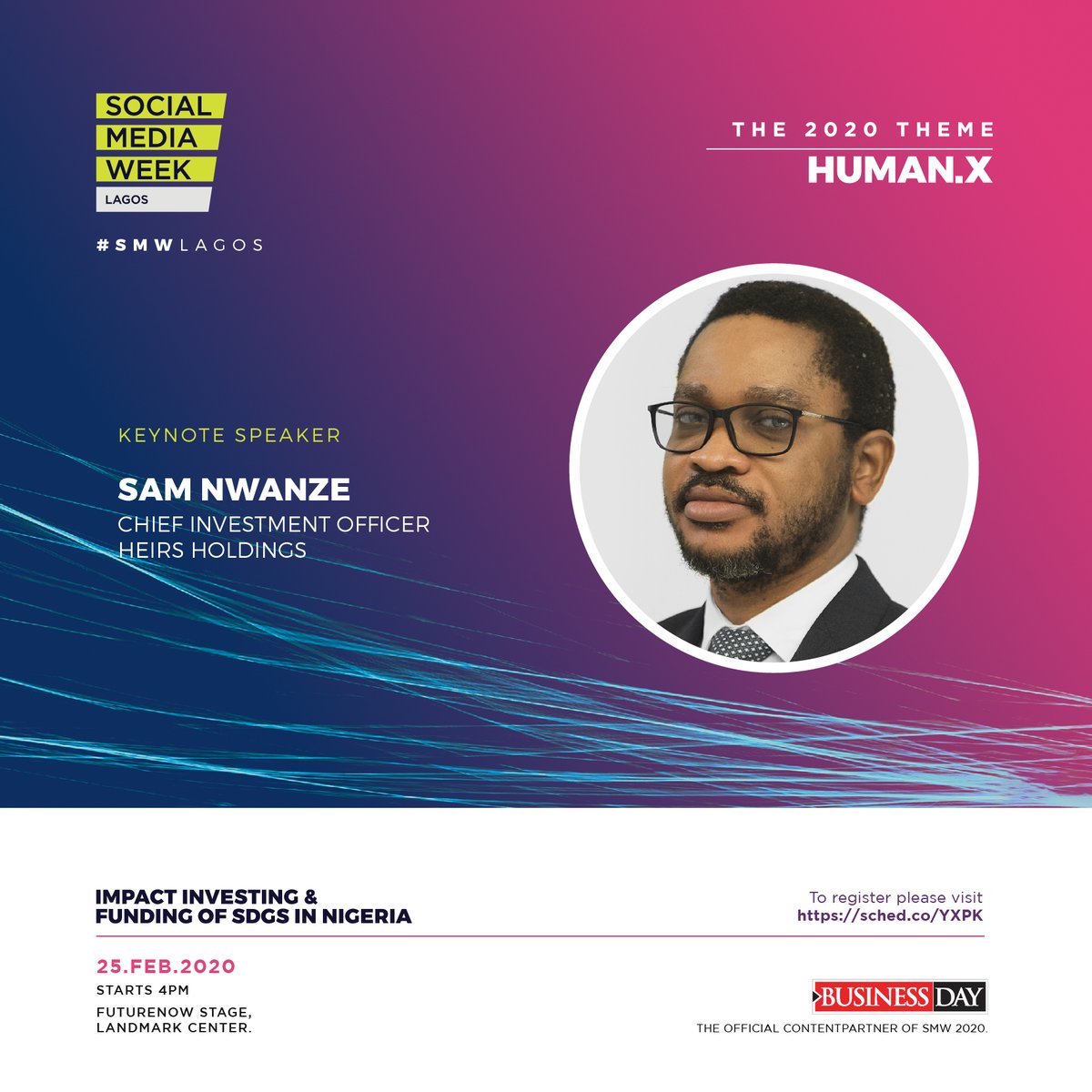 BusinessDayNg's tweet photo. Chief Investment officer Heirs Holdings, Sam Nwanze will deliver the keynote address at BusinessDay Social Media Week Lagos 2020 panel holding Feb 25. 

He is responsible for the management of the firm's overall investment programmes.

👉https://t.co/INrLGWvxhl

@lehlelalumiere https://t.co/uF0bMNtp78
