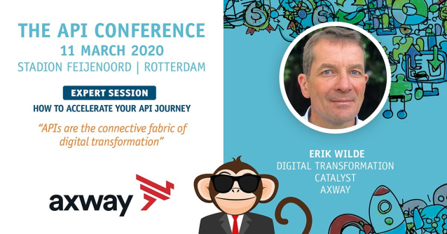 GvanWijk's tweet photo. Join @Axway for a full day of #API strategy and how to get APIs to work for you at the #APIcongres in #Rotterdam on March 11! Keynote speech by #digitaltransformation Catalyst Erik Wilde "How to Accelerate your API Journey". @dret @HeliviewConf #API2020 https://t.co/aZZMEpfbki https://t.co/bsPWIhAnZM