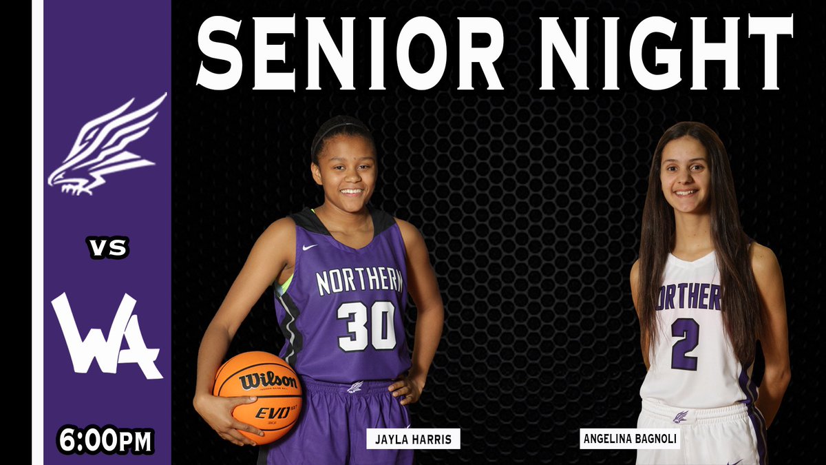 GAME DAY &amp; SENIOR NIGHT! Congrats to our two seniors, we are so proud of you! 💜🖤💜🖤💜 Tonight we host Western Alamance in the final game of the regular season before the tournament begins. Let’s go Lady Nighthawks!!