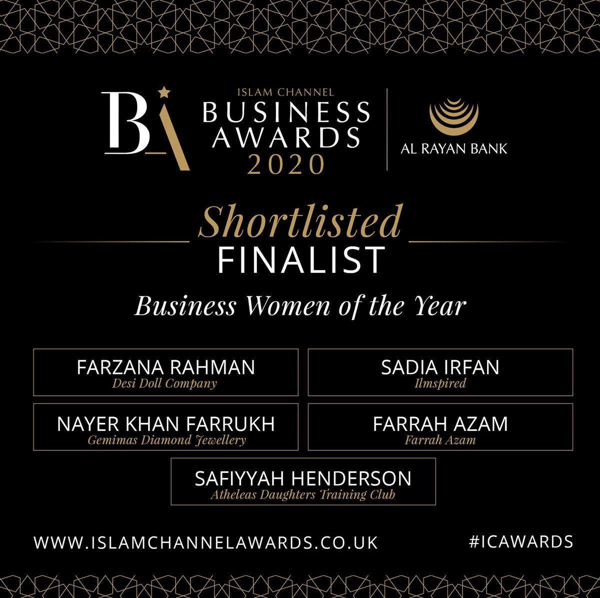 Delighted and honoured to be shortlisted in #IslamChannelBusinessAwards for my Islamic education app ilmspired. Alhamdulillah. Congrats to the other nominees. 
I strongly believe that education is the most powerful force for change in society.  #education #edtech #ilmspired