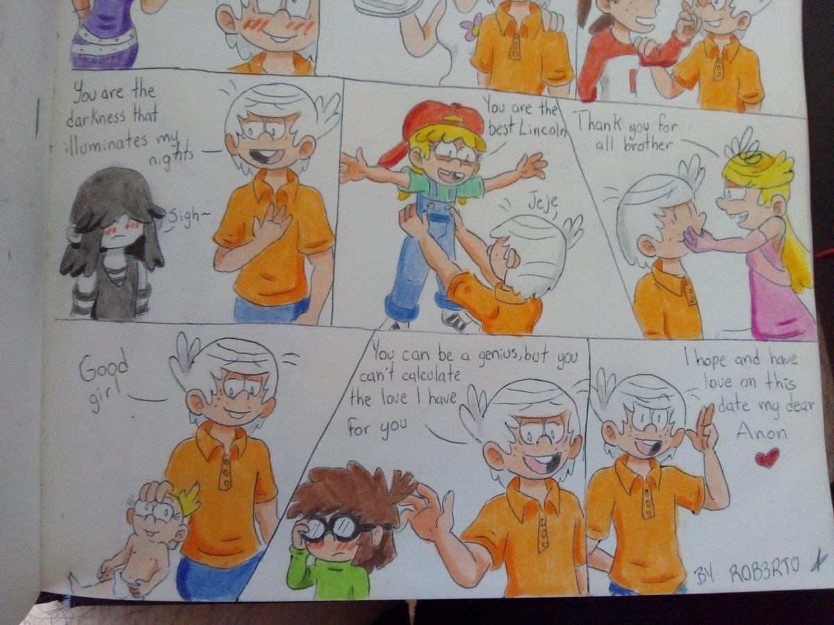 Roberto53964201's tweet photo. Love Hour
Here a mini-comic related to these dates, family love.
#TheLoudHouse #lincolnloud #fanart #drawing #dibujo #loudcest #lilycoln #lisacoln #lolacoln #lanacoln #lucycoln #lynncoln #luancoln #lunacoln #lenicoln #loricoln #ritacoln https://t.co/gOUWWuz9v7