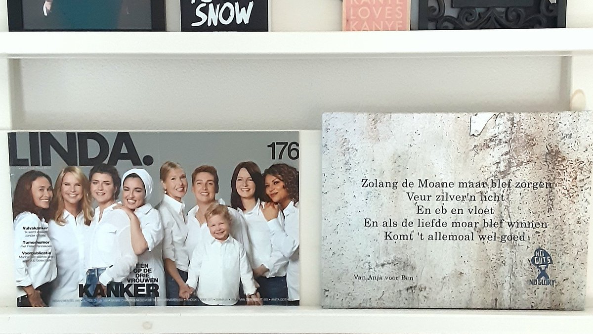 Hulde aan <a href="/EllenNGNG/">Ellen</a>, <a href="/stichtingNGNG/">No Guts No Glory</a>, <a href="/DanielLohues/">Daniel Lohues</a> en mijn man(telzorger) <a href="/ikben70/">Ben Poppelaars</a>. 
Want als de liefde maar blijft winnen, komt het allemaal wel goed.