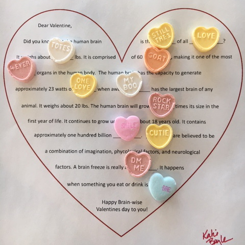 AANmember's tweet image. Happy #ValentinesDay! Academy staff had a lot of fun creating brainy #MadLibs this week out of #candyhearts. ❤️ 🧠 
#Neurology