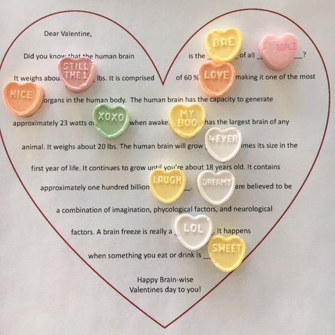 AANmember's tweet image. Happy #ValentinesDay! Academy staff had a lot of fun creating brainy #MadLibs this week out of #candyhearts. ❤️ 🧠 
#Neurology
