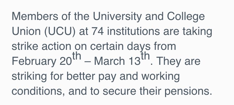 RaximMuadDib's tweet image. Just want to say this too I stand in solidarity with my lecturers at my university and anyone else who are taking part in the UCU strike. I can’t believe how disgusted I am at the universities treatment of their own staff. I was shocked from hearing from my own lecturer about it