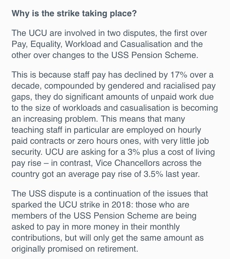 RaximMuadDib's tweet image. Just want to say this too I stand in solidarity with my lecturers at my university and anyone else who are taking part in the UCU strike. I can’t believe how disgusted I am at the universities treatment of their own staff. I was shocked from hearing from my own lecturer about it