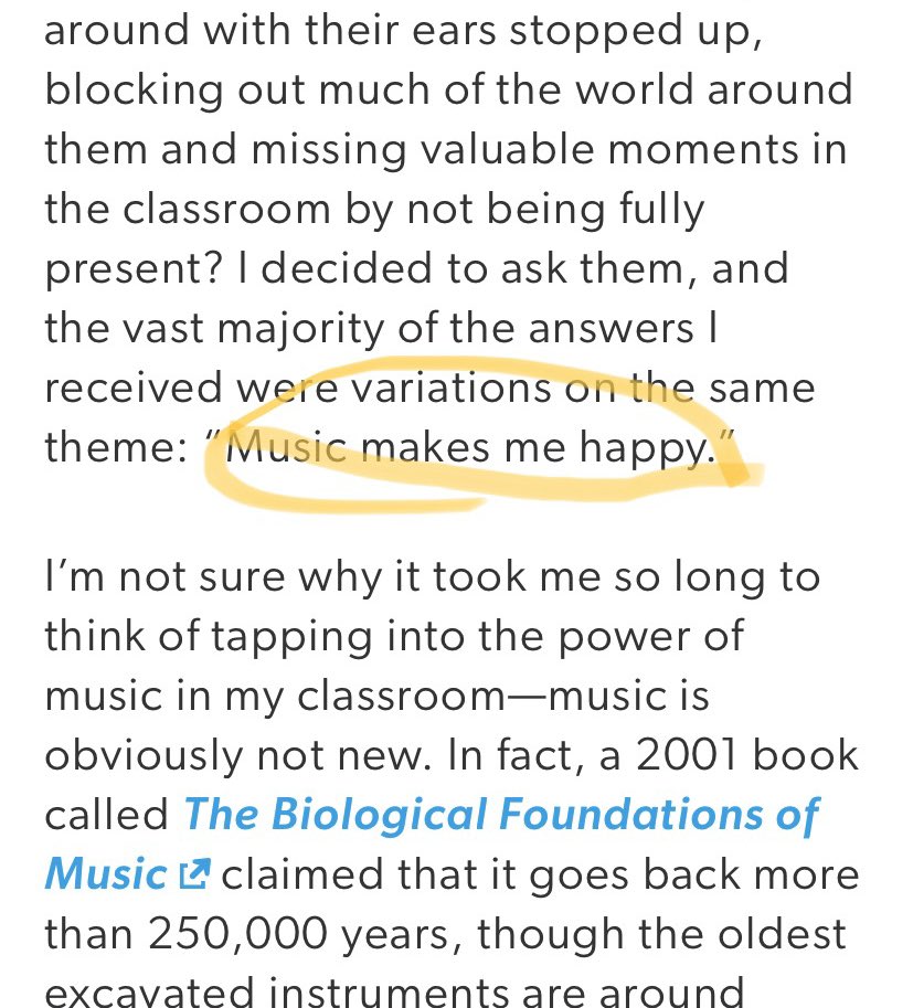 EricaJHogan's tweet photo. A2: if music makes our kids happy, why are we not using that to our advantage? Embrace the headsphone craze and incorporate it into your lessons! #fmsteach #fultonproud https://t.co/kEjJd4nd5m