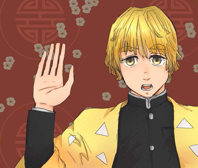 サモさんがTwitterに投稿した我妻善逸(鬼滅の刃)のイラスト。