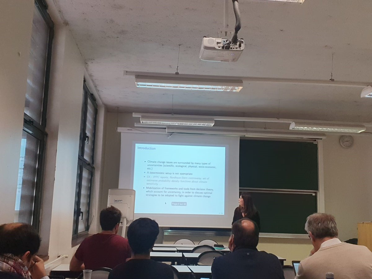 ISFA_Lyon1's tweet photo. Johanna Etner from @UParisNanterre is presenting today at #LaboSAF her work on "Climate Policy: How to deal with ambiguity?" https://t.co/NOom2GIbyD