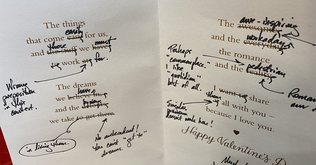 BryanAGarner's tweet image. Every year I must lovingly edit my Valentine’s card before giving it. #Valentine2020 #ValentinesDay #ValentinesDayMemes