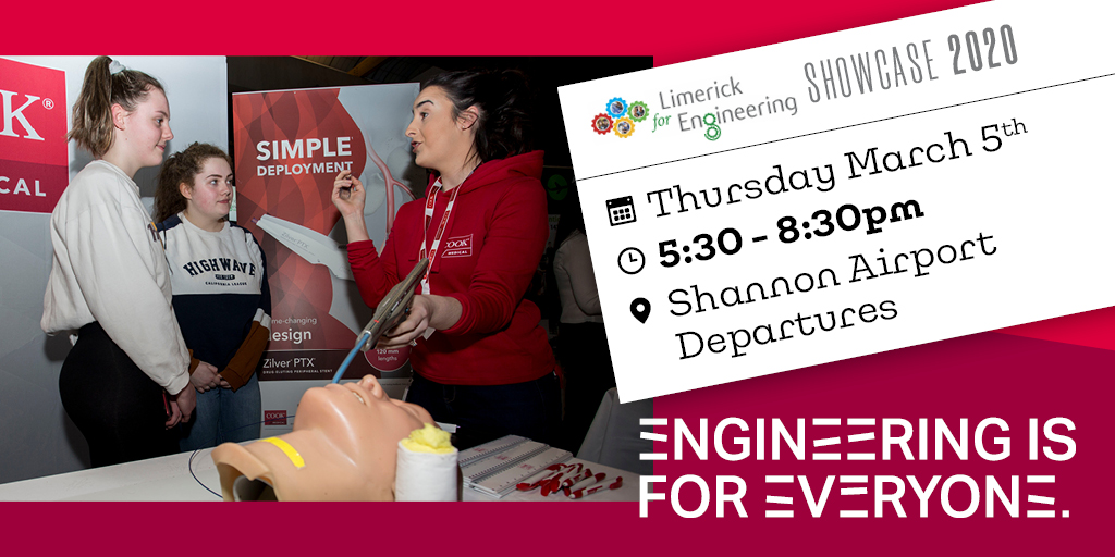 explore_eng's tweet photo. Exploring Engineering can lead to a bright future π‘ The #Limerick4Engineering Showcase will feature interactive stands and experiential pods from leading engineering companies in the Mid-West. Don't miss the showcase at @ShannonAirport on March 5th! https://t.co/zMolrO7E7o