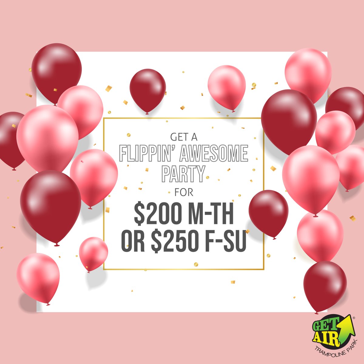 All you need is love - and a party sale for #ValentinesDay! Book your Flippin' Awesome party on a weekday for only $200 or on the weekend for $250 by using coupon code PARTYLOVE! This offer is only valid through Sun, Feb 16. Call 801-917-1935 to book. Terms and conditions apply.