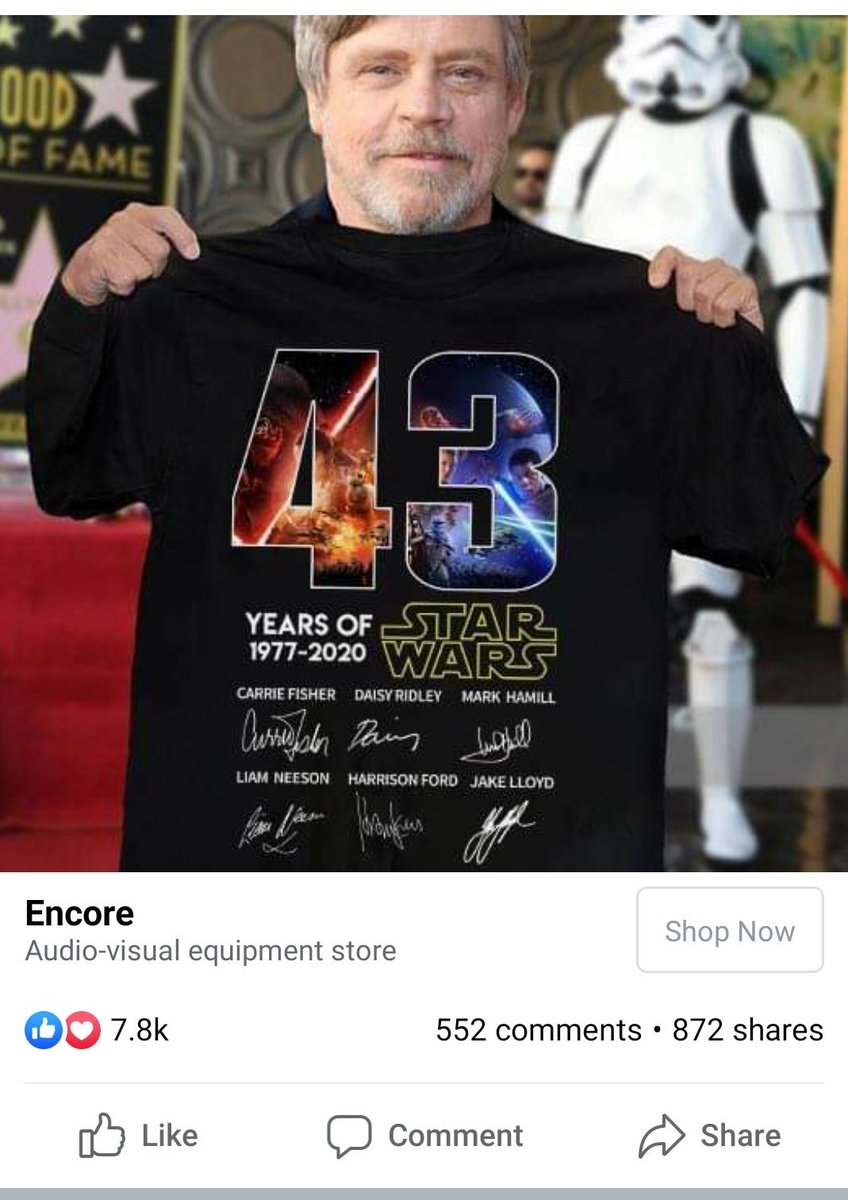 Never noticed @HamillHimself having such a large head/small hand ratio before 🤔
Cropped out the link to what is clearly not official merch.
#photoshopfail #forceisnotstrongwiththisfake