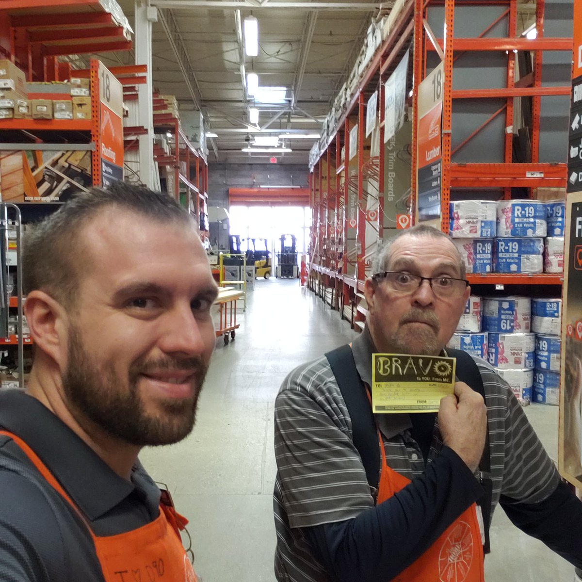 Selfie with Mike in D21 for recognizing two opportunities in the department and not waiting to act!  Great job. <a href="/fmbeaulieu/">Freddie Beaulieu</a> <a href="/SWhitehouse264/">Scott Whitehouse</a> <a href="/stephenblethen/">Stephen Blethen</a> <a href="/HomeDepot3481/">HD 3481 S Nashua NH</a>