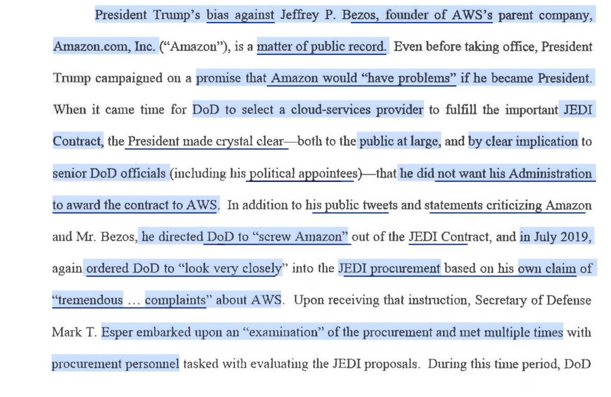There are very few words that should make  @EsperDoD freak out; TARGETED DISCOVERYMark did Donald Trump directly or indirectly tell you he would pardon you should reveal YOU and TRUMP impermissibly disqualify AWS? Get a decent white collar attorney & don’t try sovereign immunity